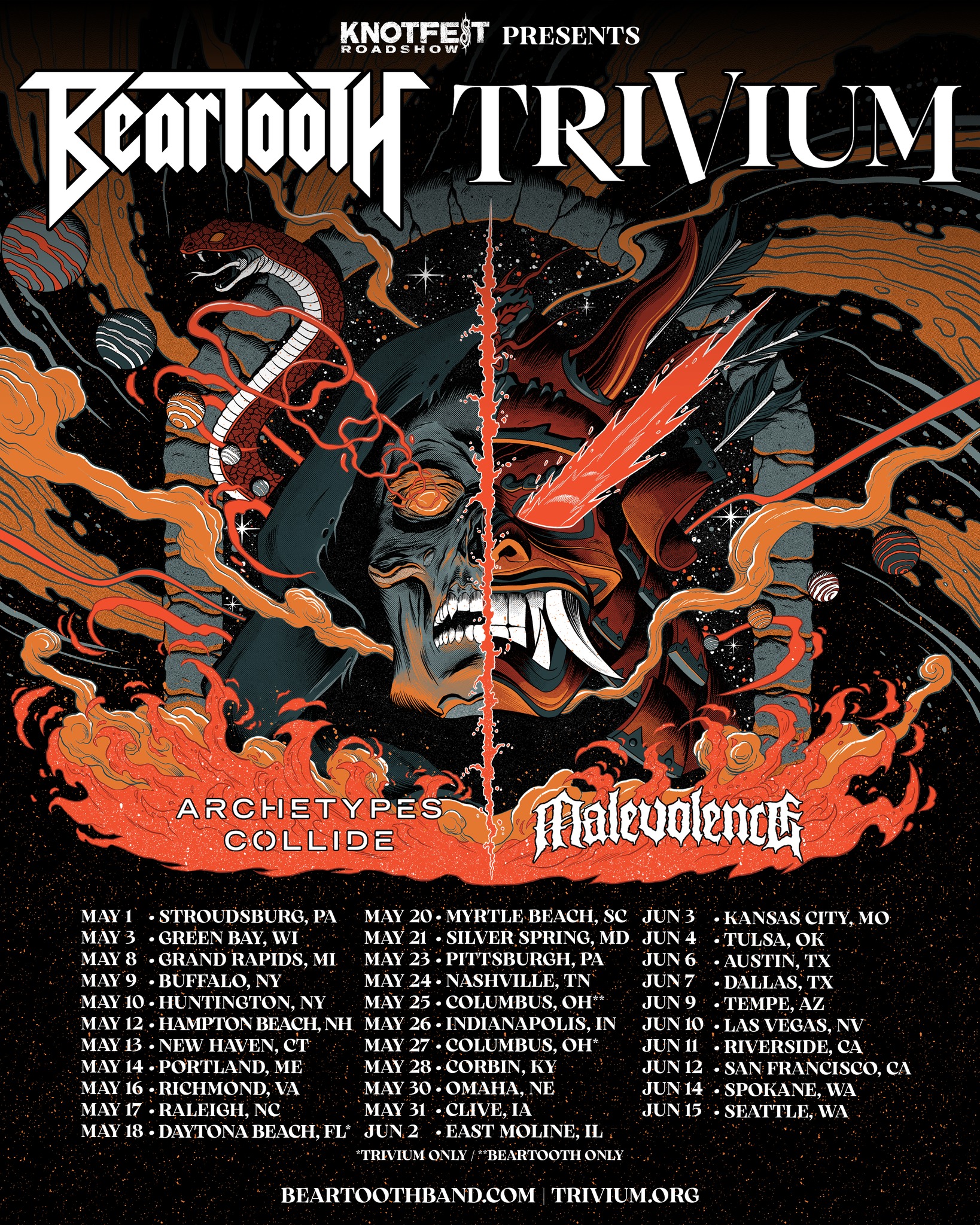 Knotfest Roadshow Presents…… BEARTOOTH and TRIVIUM with Malevolence and ...