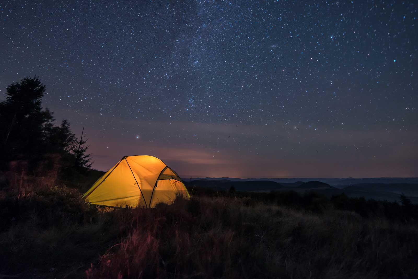 Camping under the stars